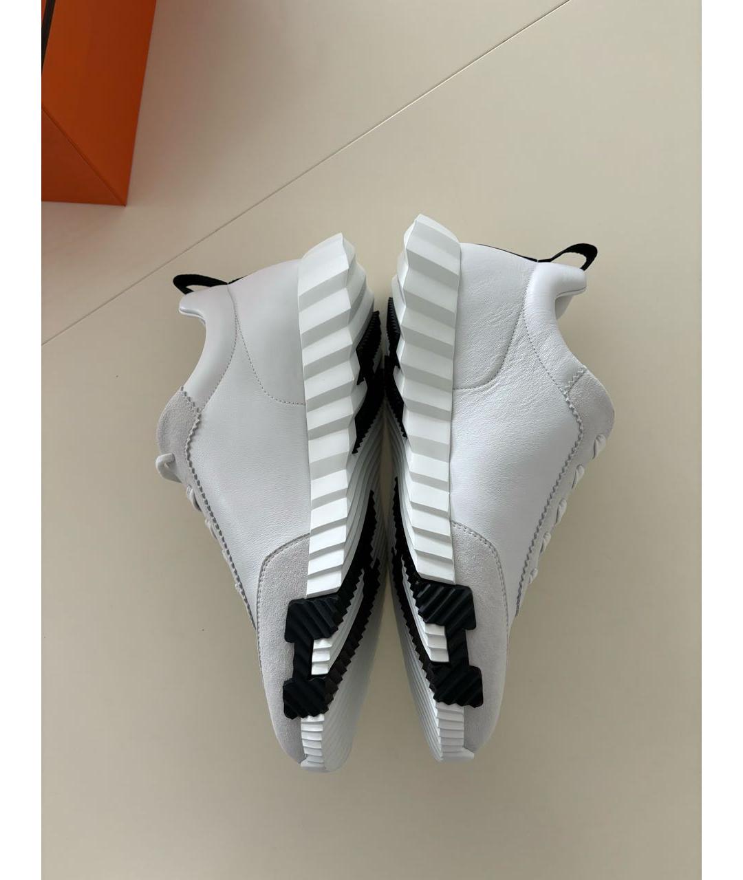 HERMES Белые кожаные низкие кроссовки / кеды, фото 3