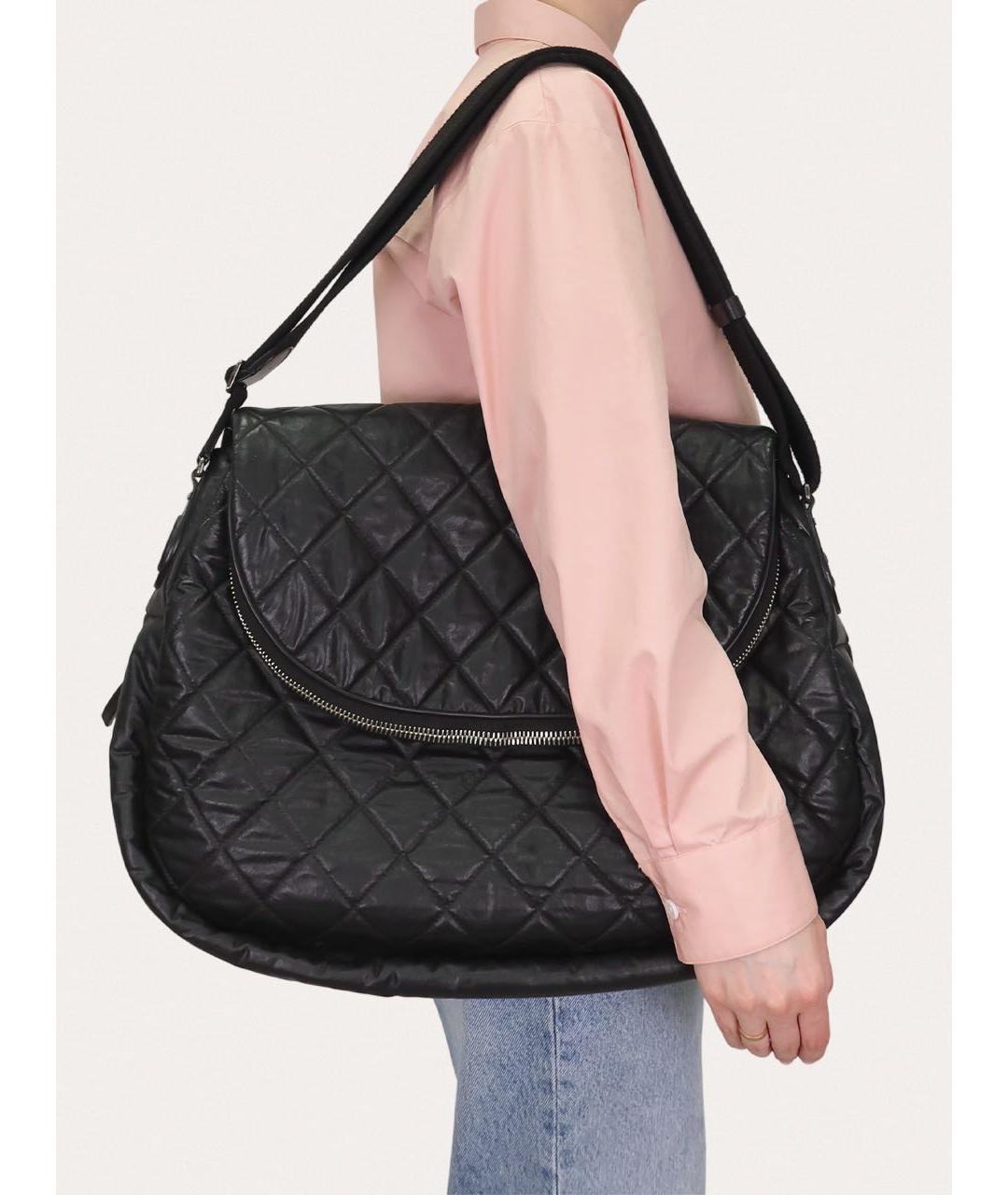 CHANEL Черная кожаная сумка через плечо, фото 8