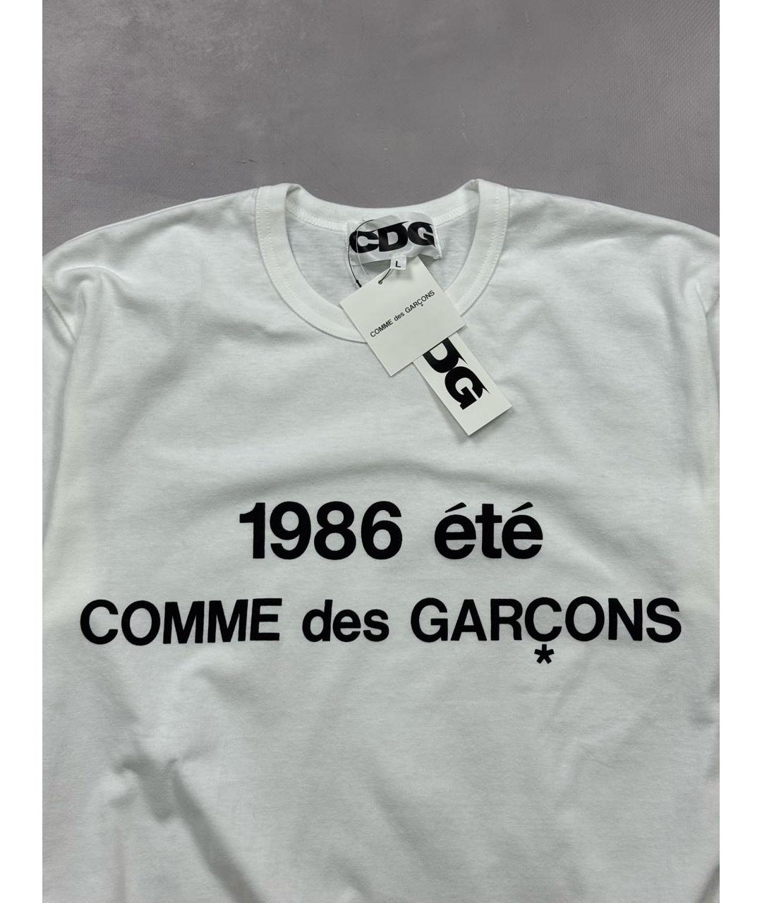 COMME DES GARÇONS Белая хлопковая футболка, фото 2