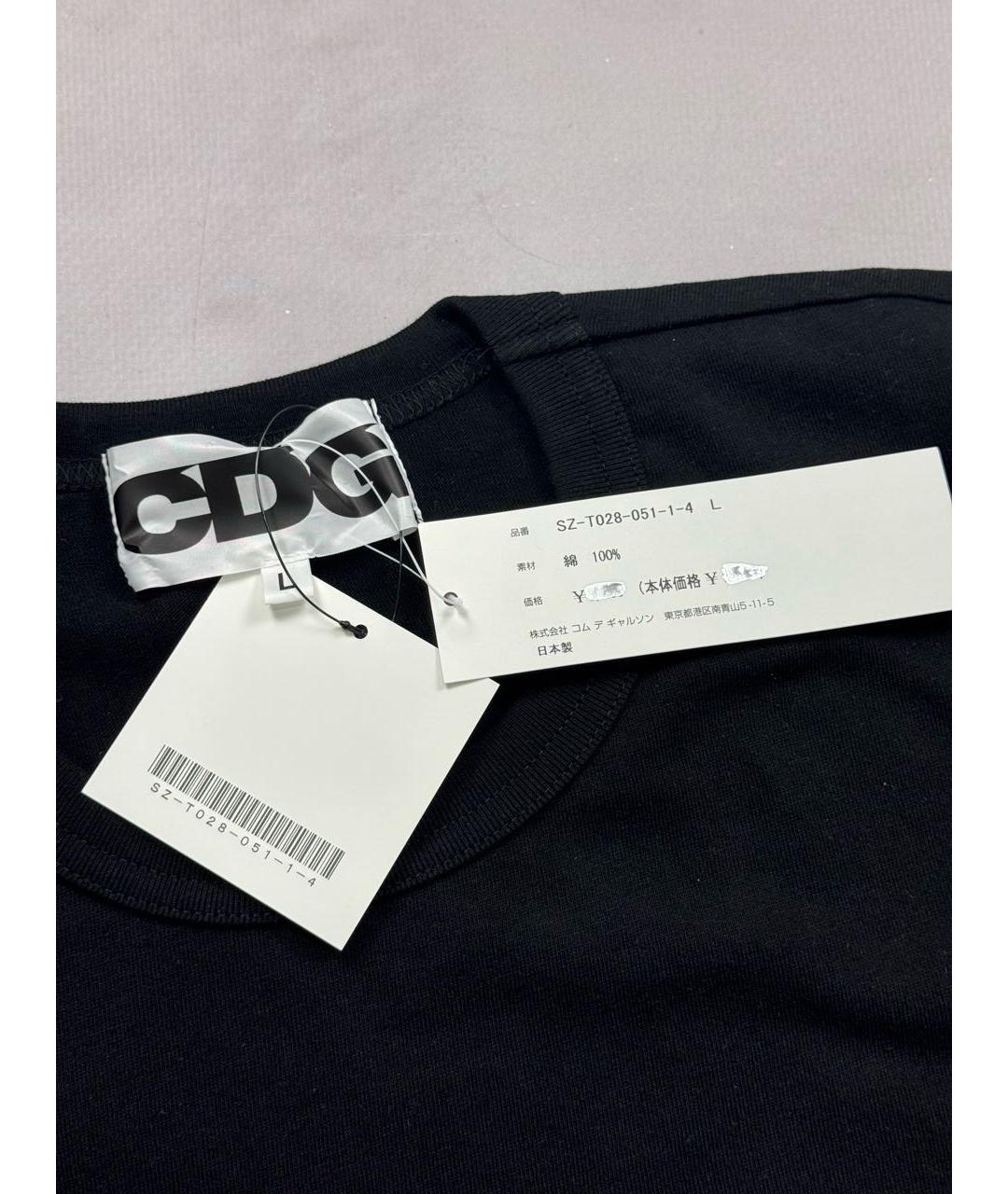 COMME DES GARÇONS Черная хлопковая футболка, фото 5