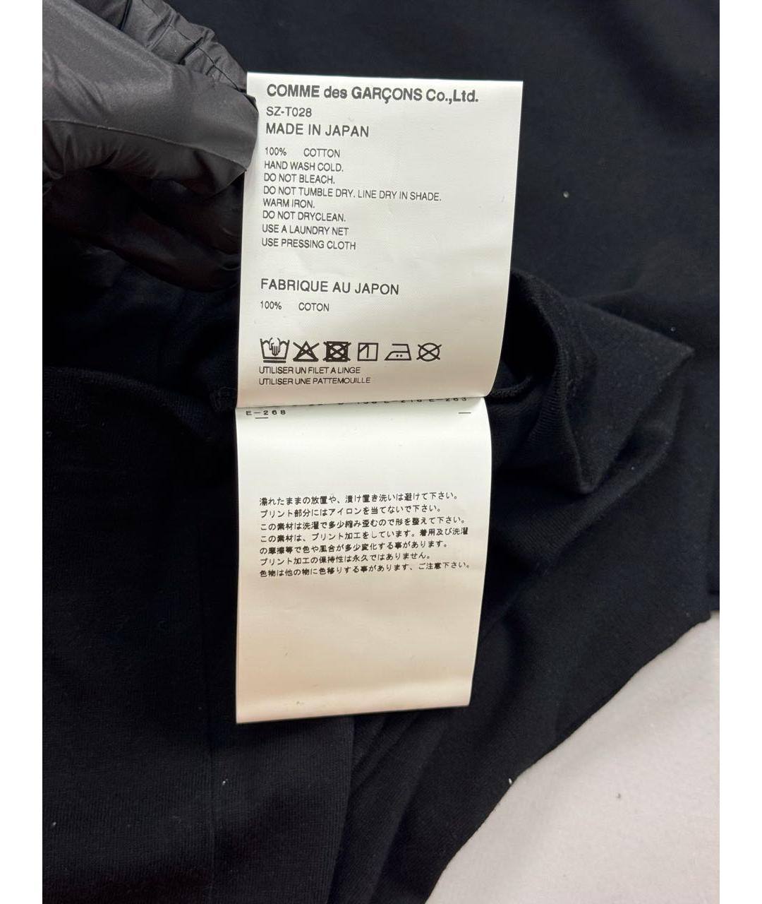 COMME DES GARÇONS Черная хлопковая футболка, фото 7