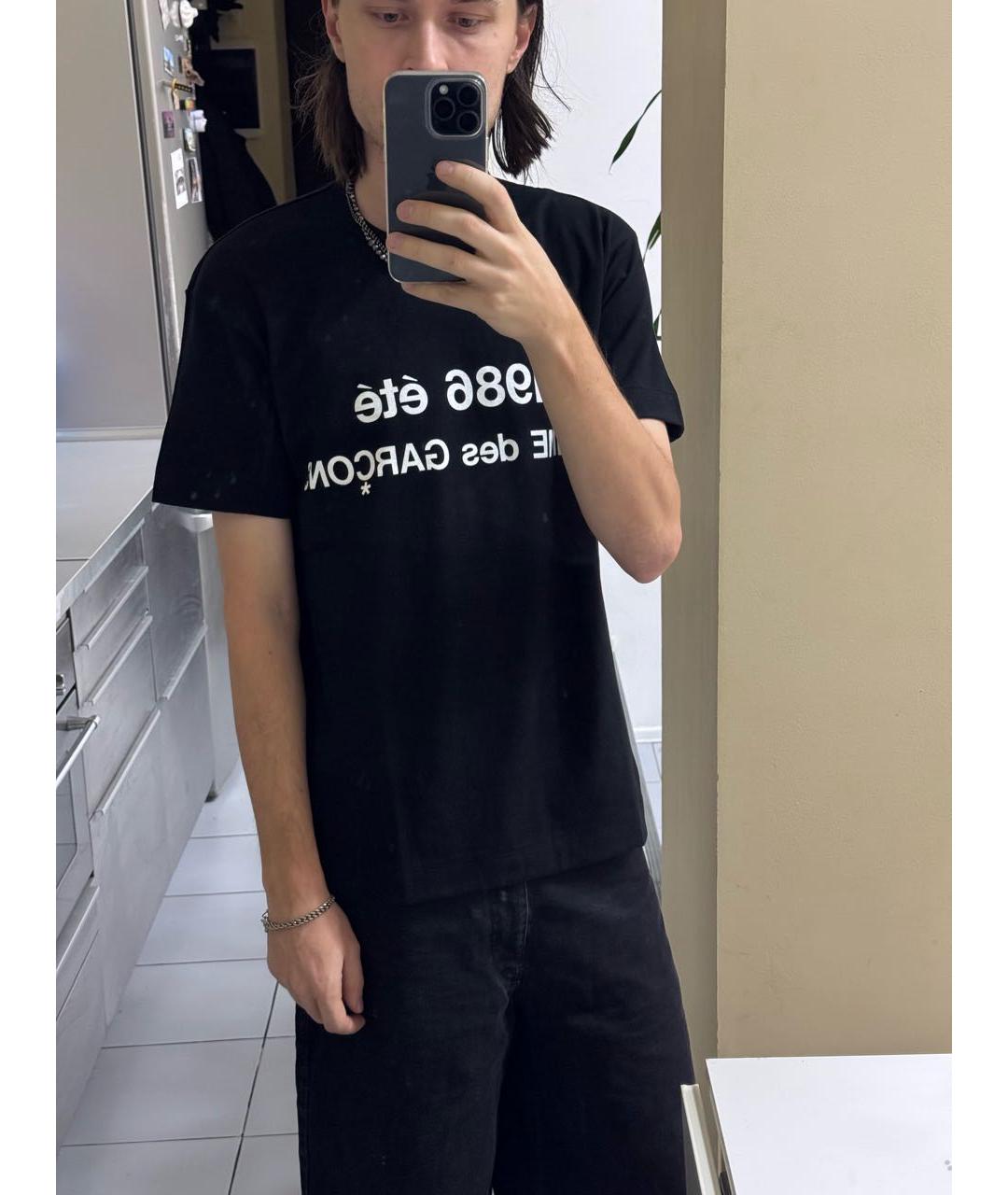 COMME DES GARÇONS Черная хлопковая футболка, фото 4