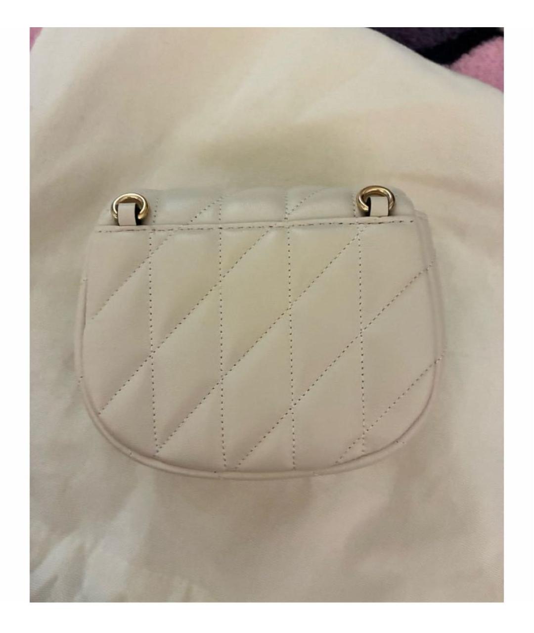 COACH Бежевая кожаная сумка через плечо, фото 3