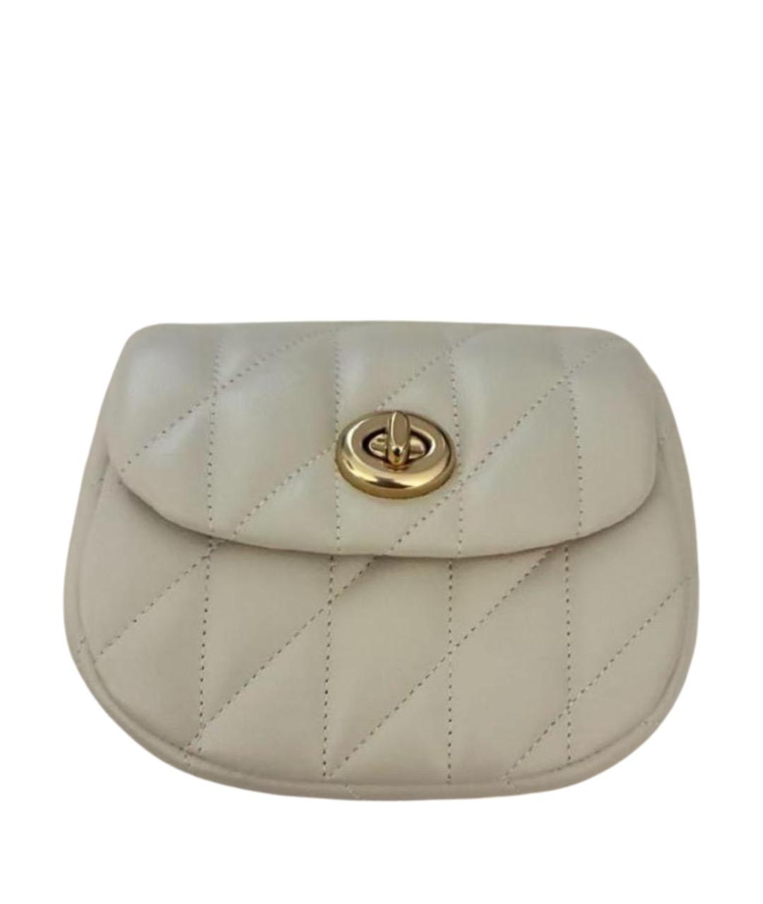 COACH Бежевая кожаная сумка через плечо, фото 1