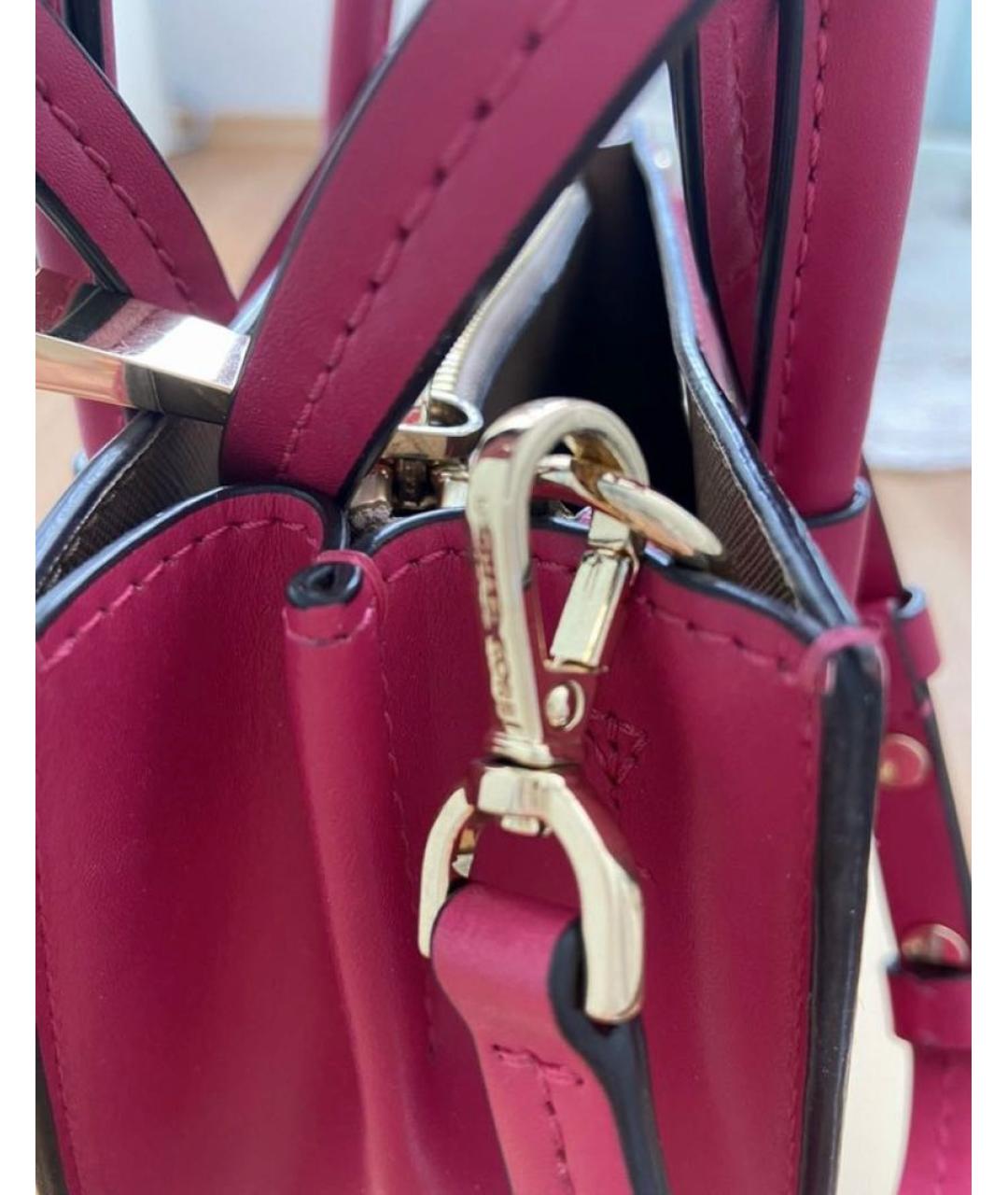 MICHAEL KORS Фуксия кожаная сумка с короткими ручками, фото 4