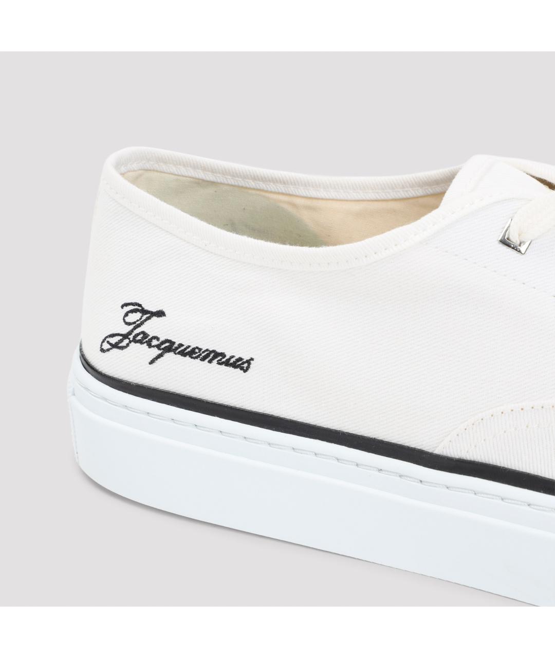 JACQUEMUS Бежевые текстильные кеды, фото 4