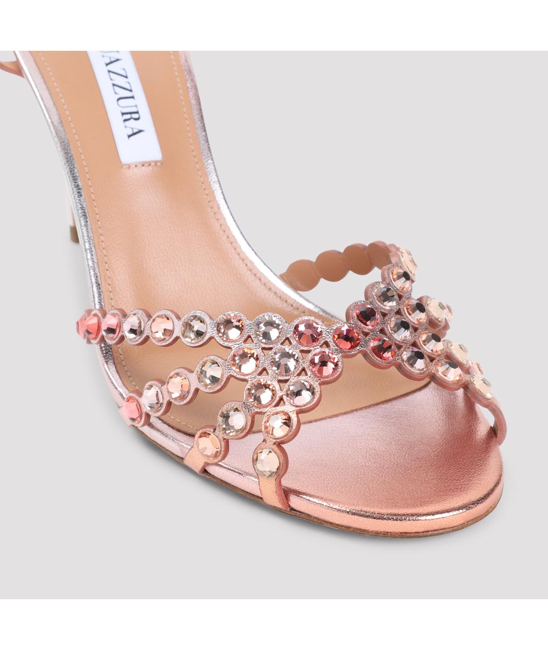 AQUAZZURA Мульти кожаные босоножки, фото 4