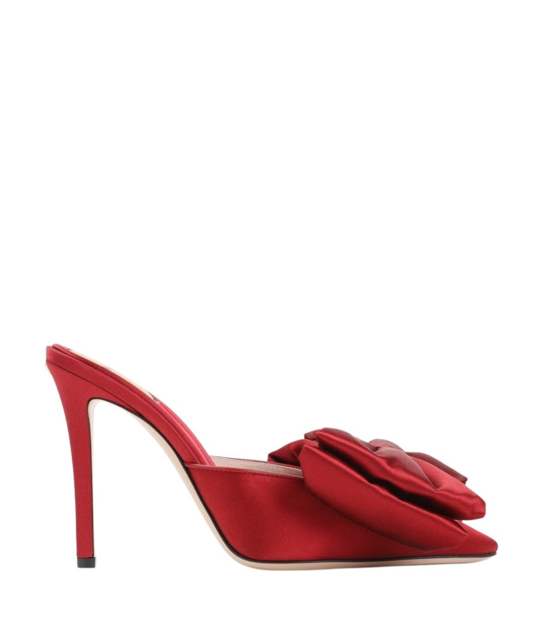 VALENTINO Красные текстильные мюли, фото 1