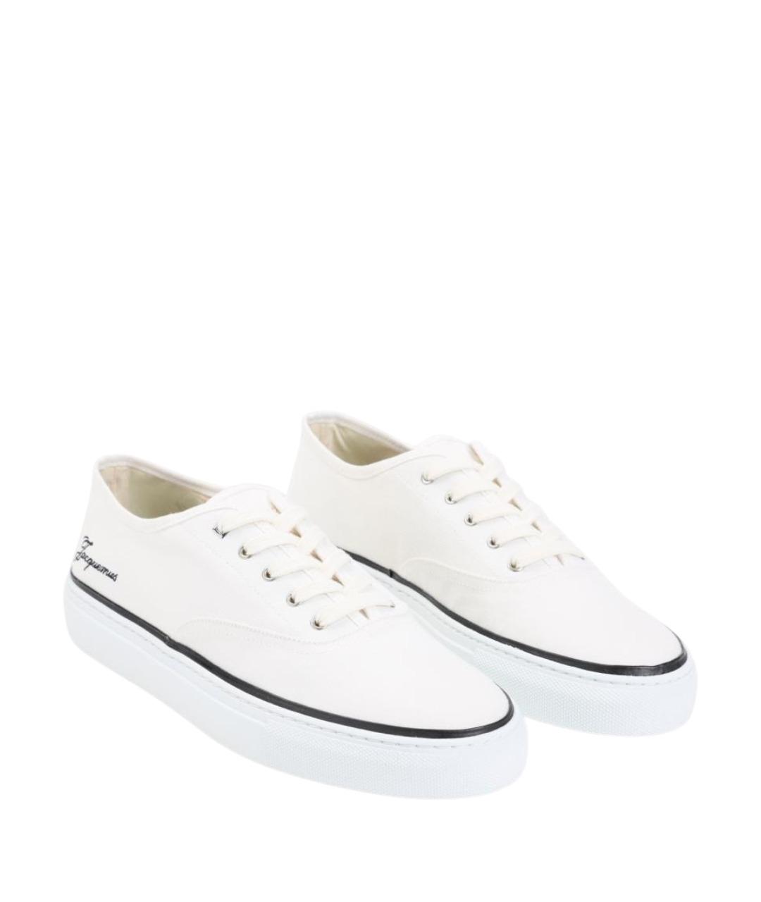 JACQUEMUS Белые текстильные низкие кроссовки / кеды, фото 3