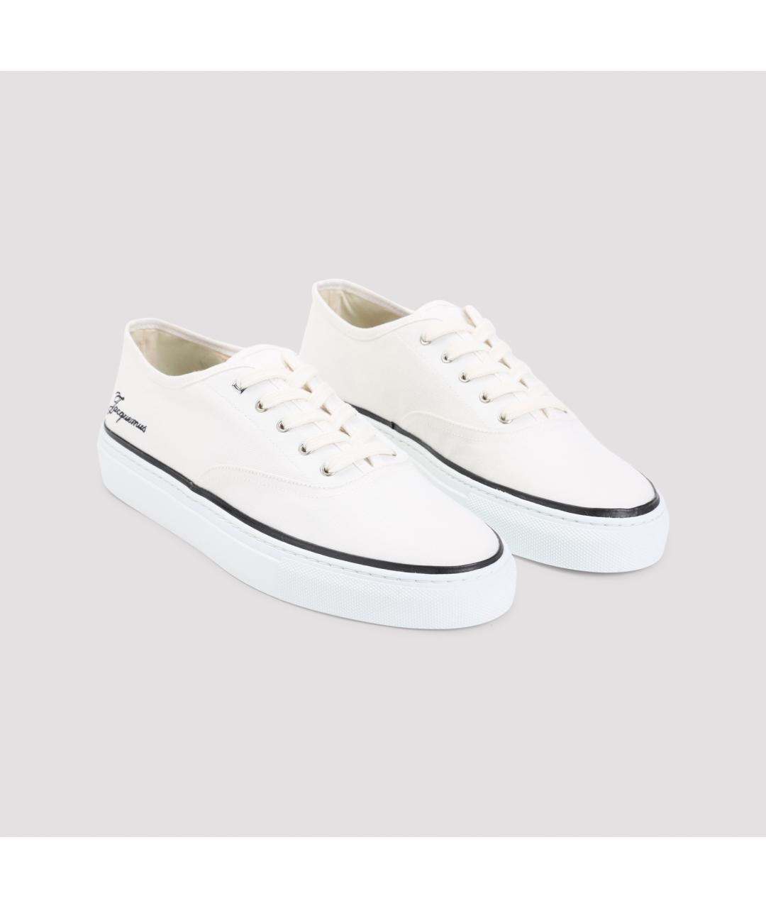 JACQUEMUS Белые текстильные низкие кроссовки / кеды, фото 3