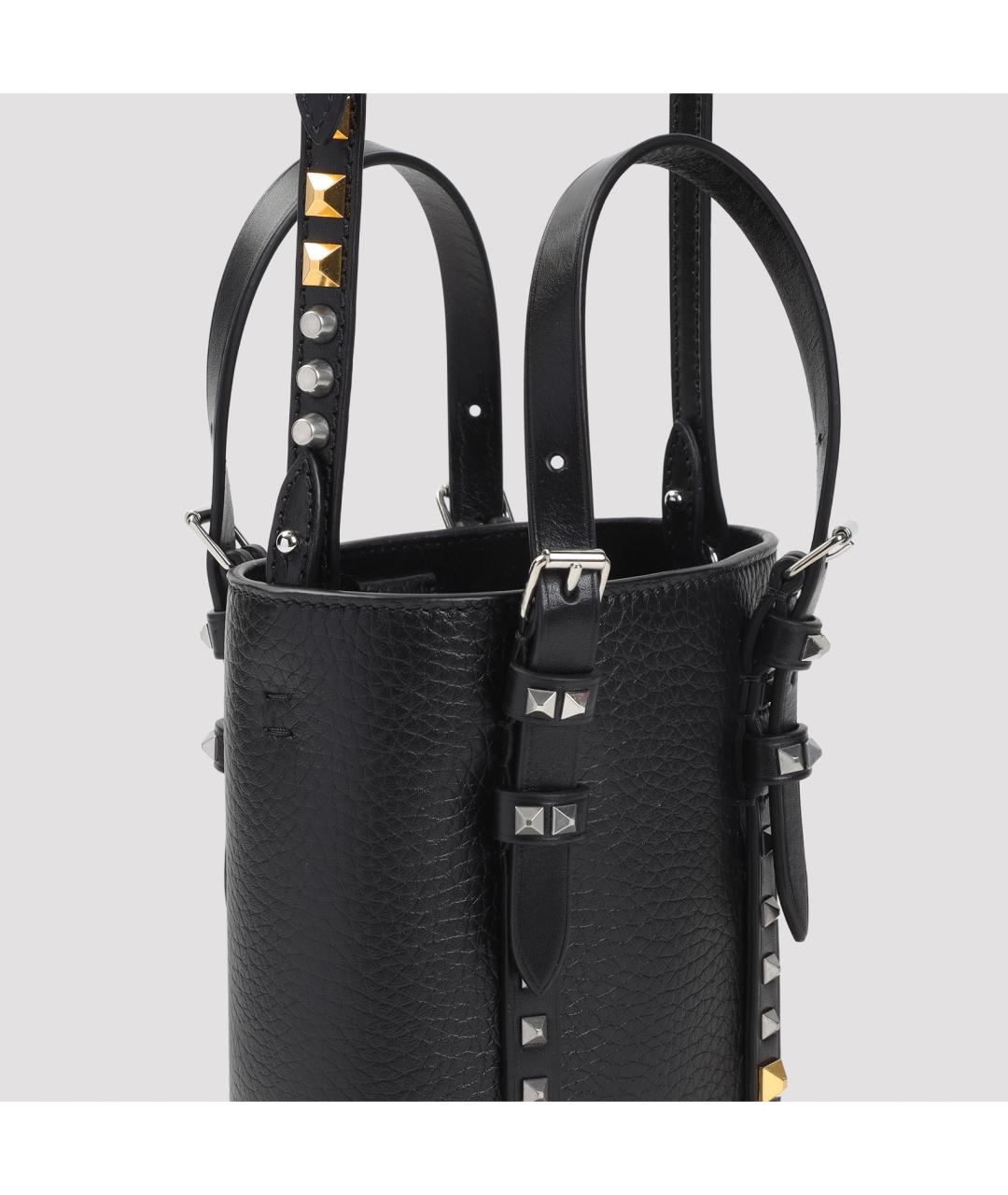 VALENTINO Черная кожаная сумка на плечо, фото 3
