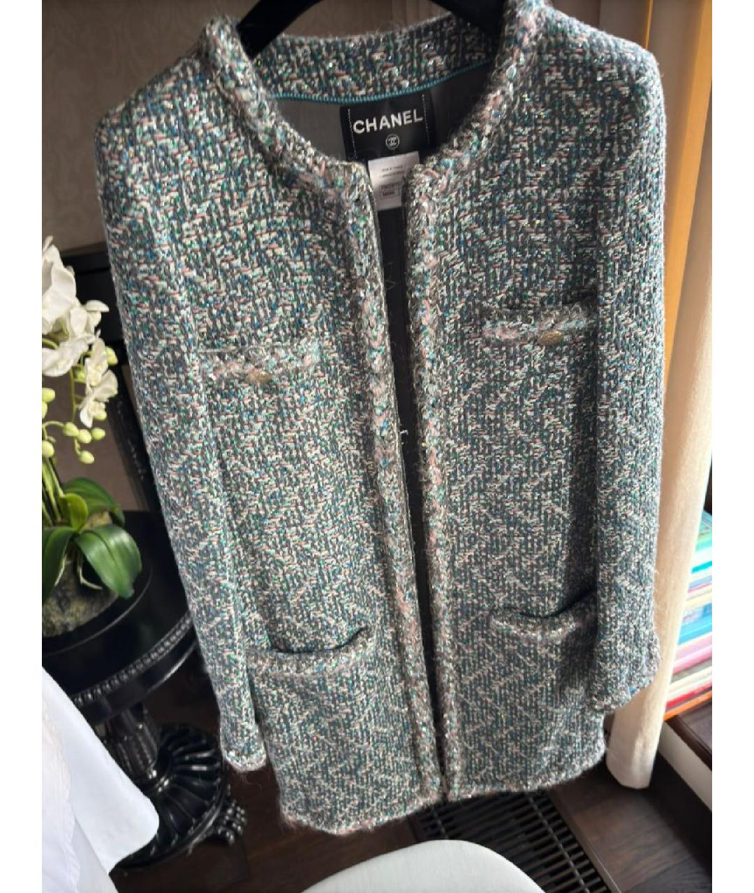 CHANEL Мульти твидовое пальто, фото 9