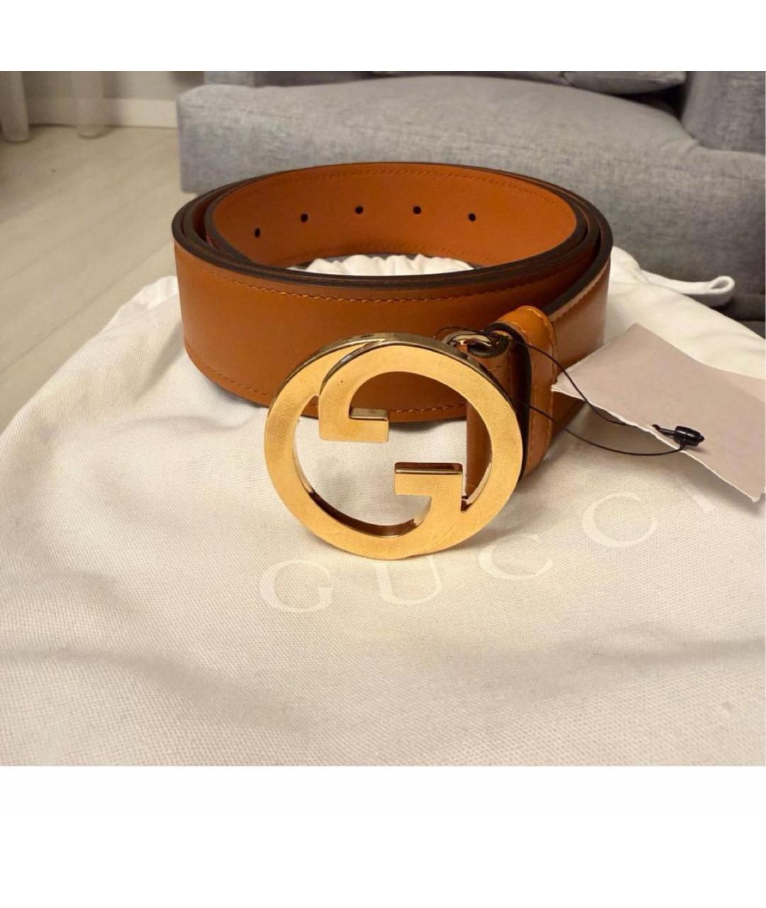 GUCCI Коричневый кожаный ремень, фото 4