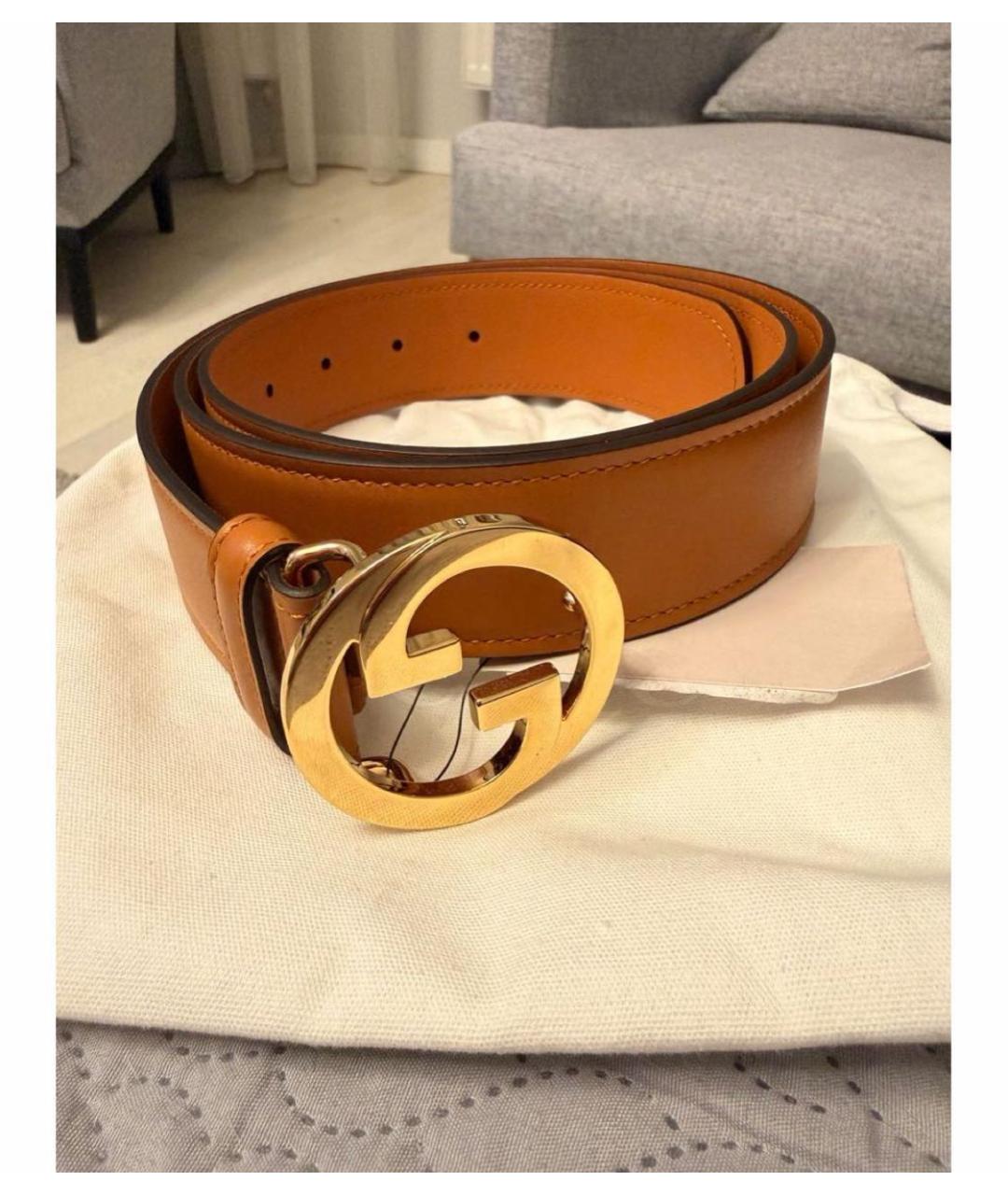 GUCCI Коричневый кожаный ремень, фото 5