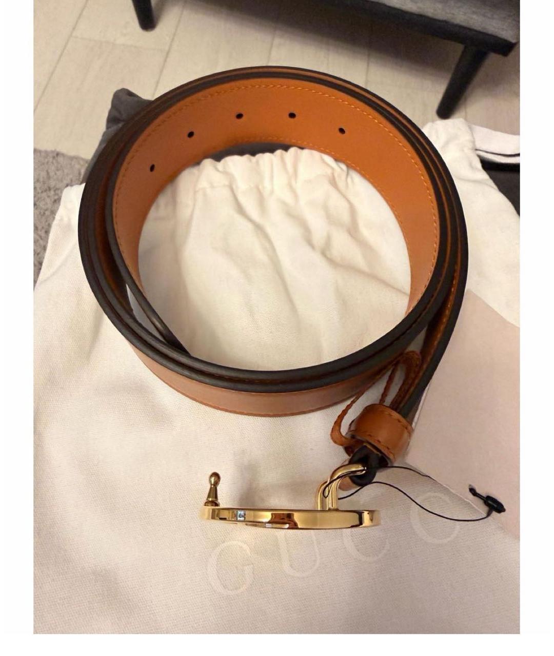 GUCCI Коричневый кожаный ремень, фото 3