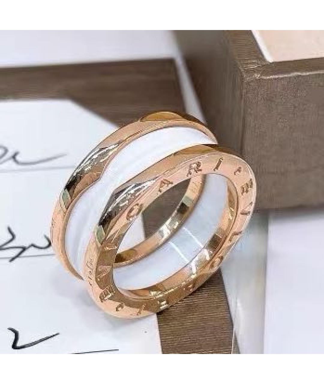 BVLGARI Белое кольцо из розового золота, фото 5