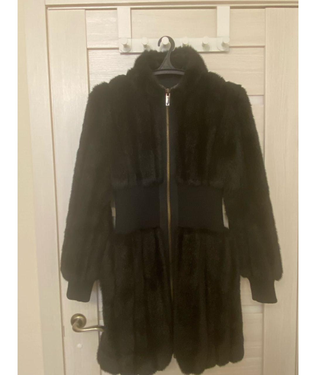 EMPORIO ARMANI Черная меховая шуба, фото 5