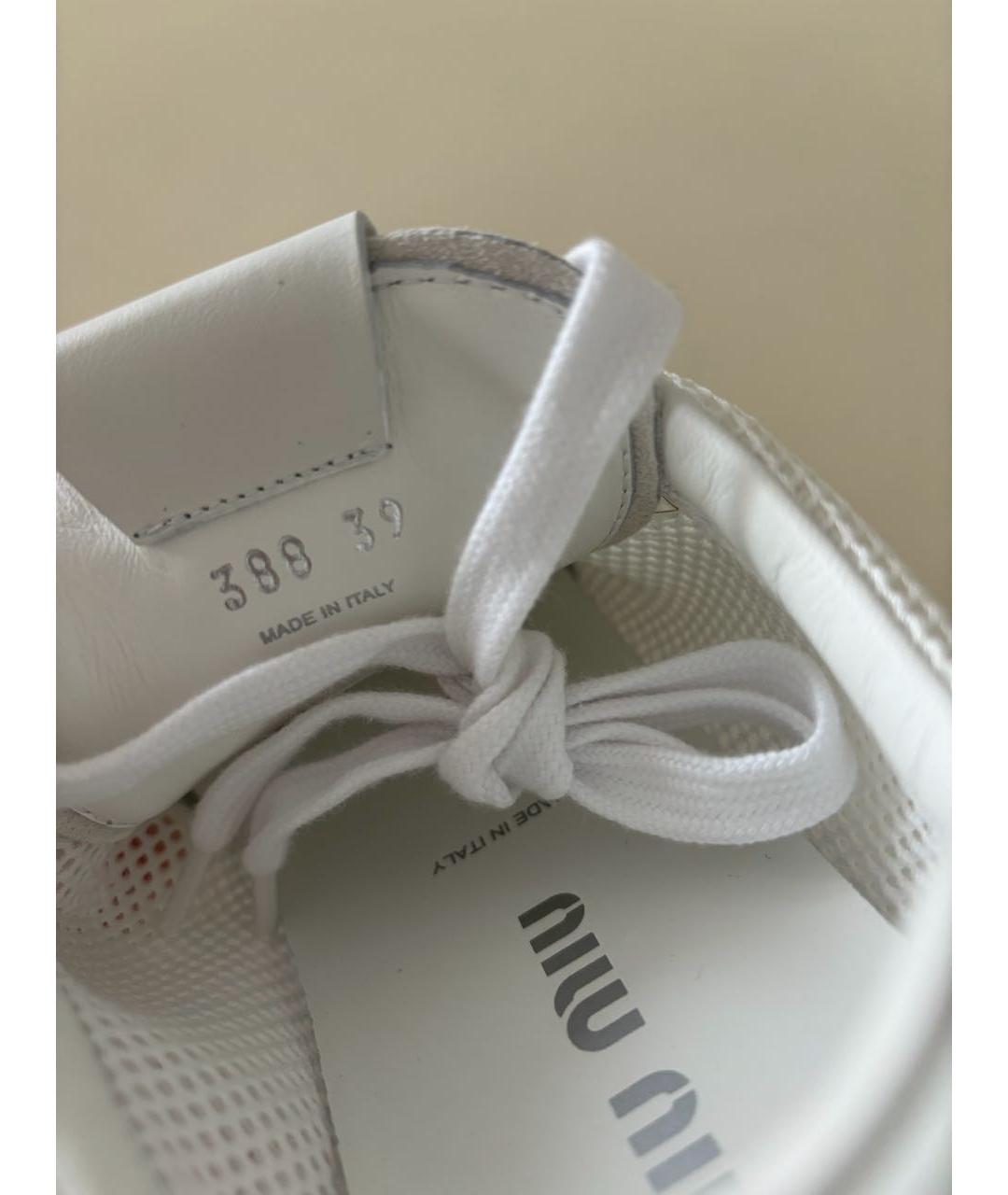 MIU MIU Белые текстильные кеды, фото 6