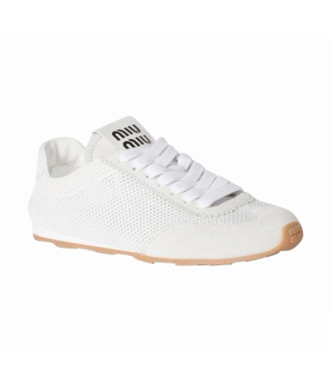 MIU MIU Белые текстильные кеды, фото 2