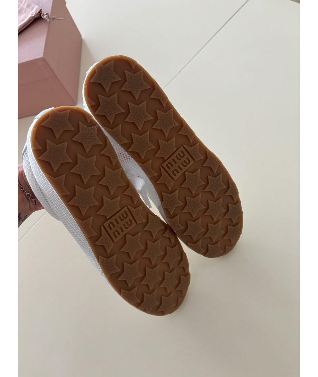 MIU MIU Белые текстильные кеды, фото 4