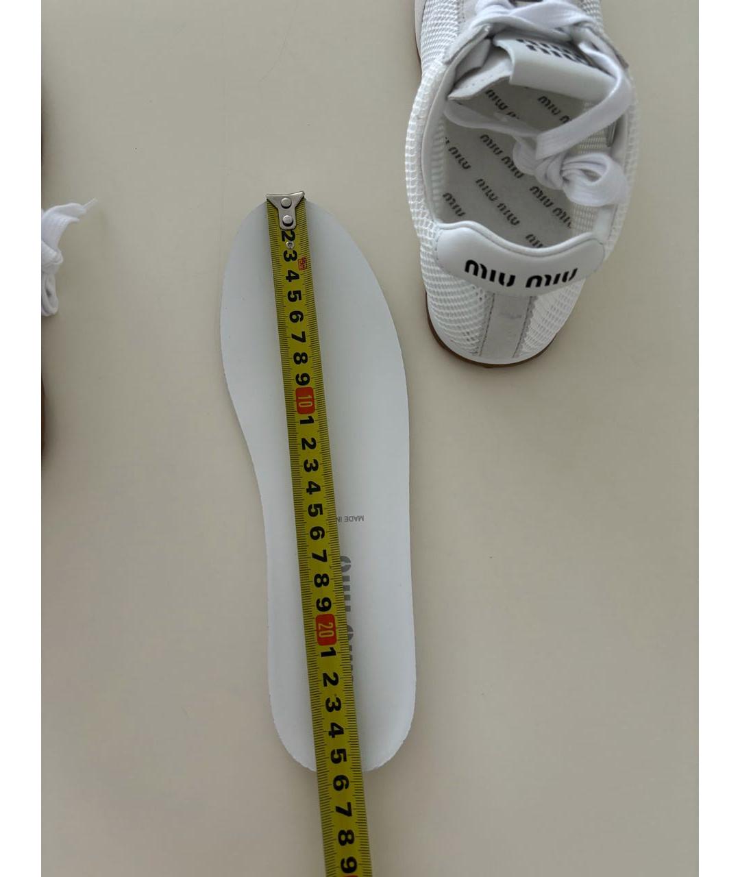 MIU MIU Белые текстильные кеды, фото 7