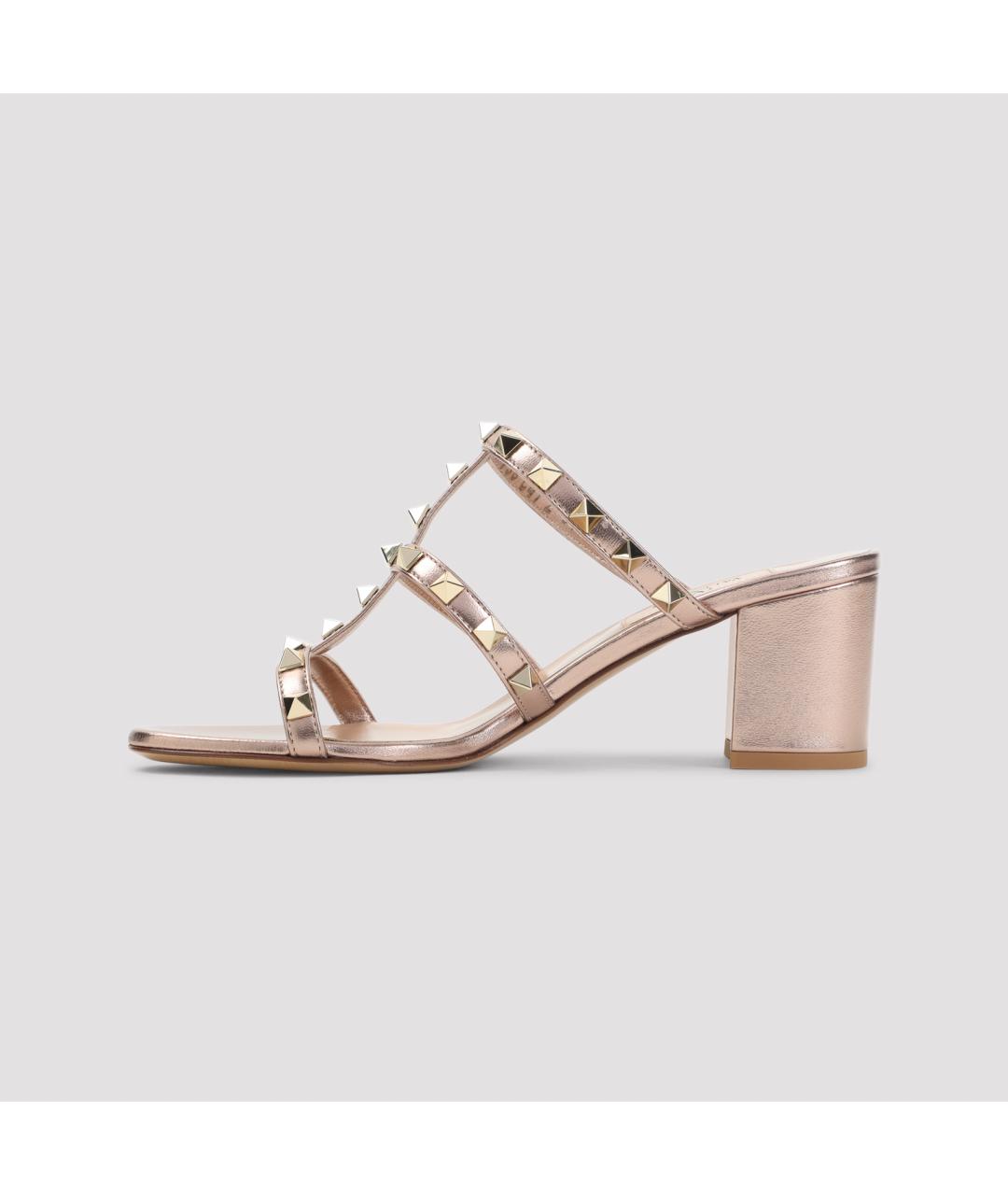 VALENTINO Розовые кожаные мюли, фото 2