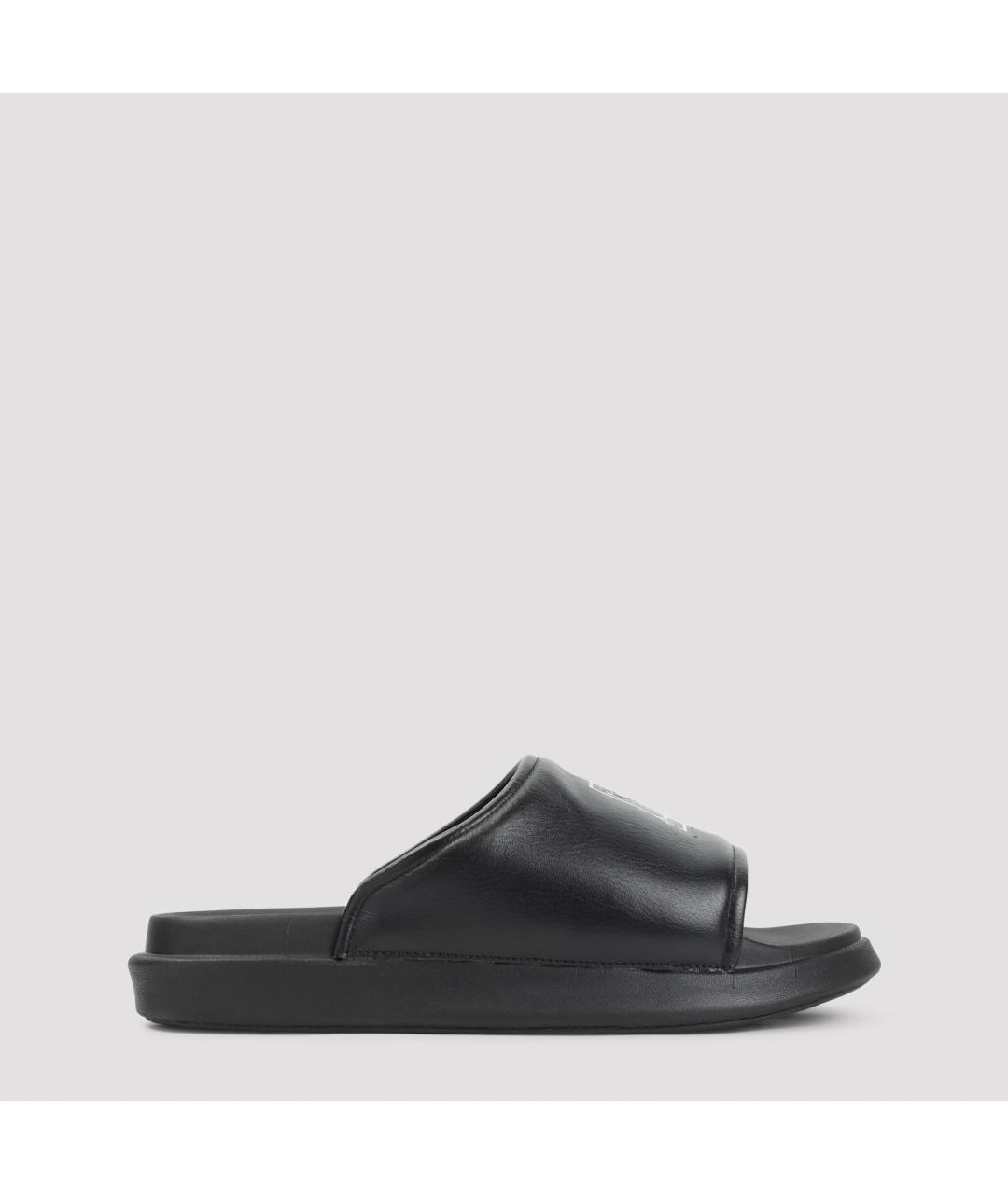 Y-3 Черные резиновые шлепанцы, фото 5