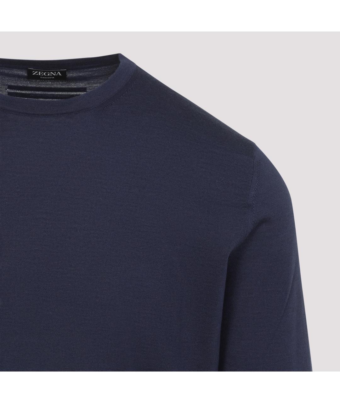ZEGNA Синий кашемировый джемпер / свитер, фото 3