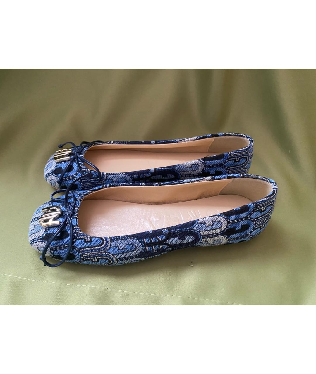 FURLA Синие текстильные балетки, фото 8