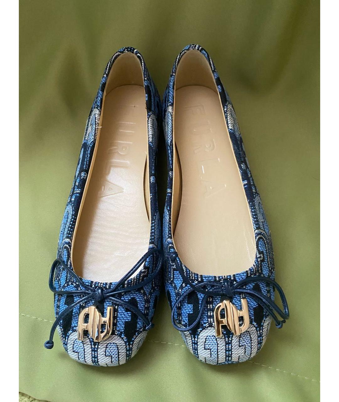 FURLA Синие текстильные балетки, фото 2