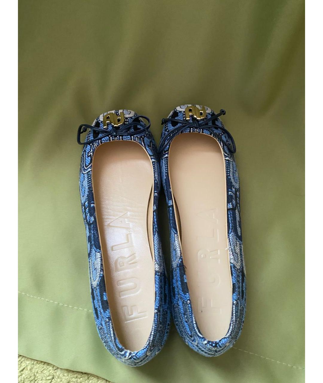 FURLA Синие текстильные балетки, фото 3