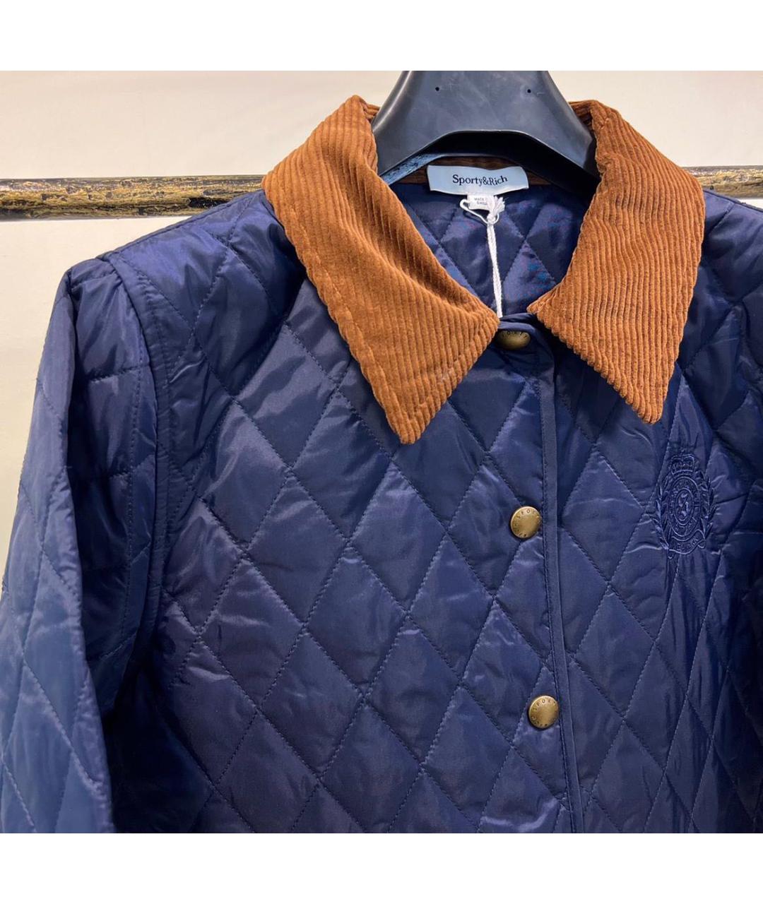 SPORTY AND RICH Темно-синяя полиэстеровая куртка, фото 2