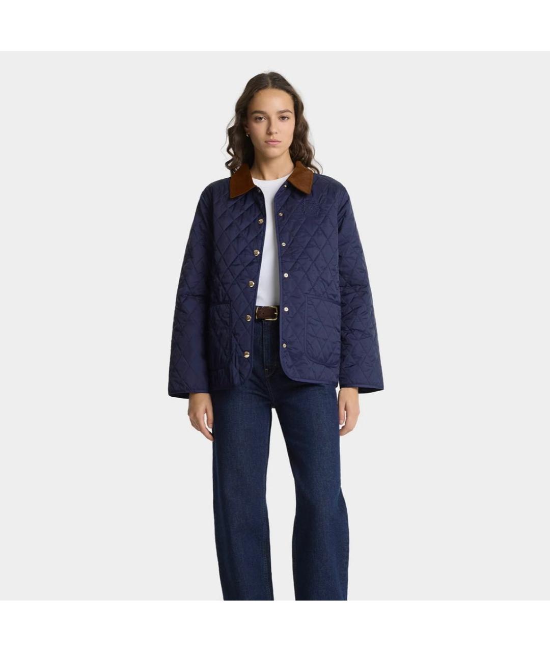 SPORTY AND RICH Темно-синяя полиэстеровая куртка, фото 5