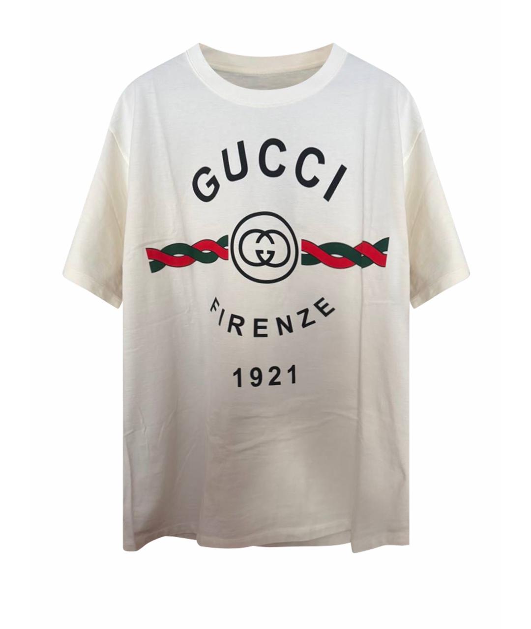 GUCCI Белая хлопковая футболка, фото 1