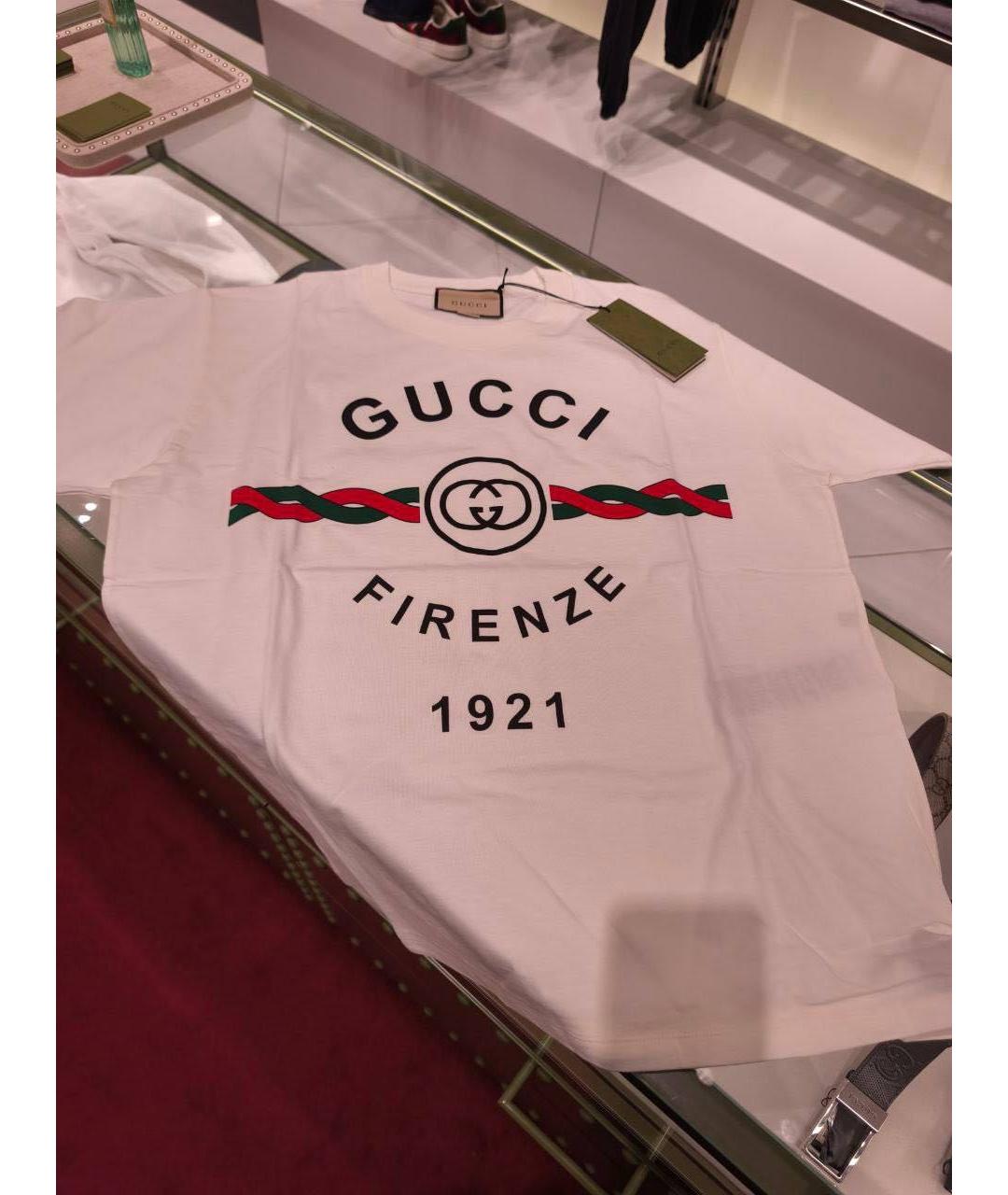 GUCCI Белая хлопковая футболка, фото 3