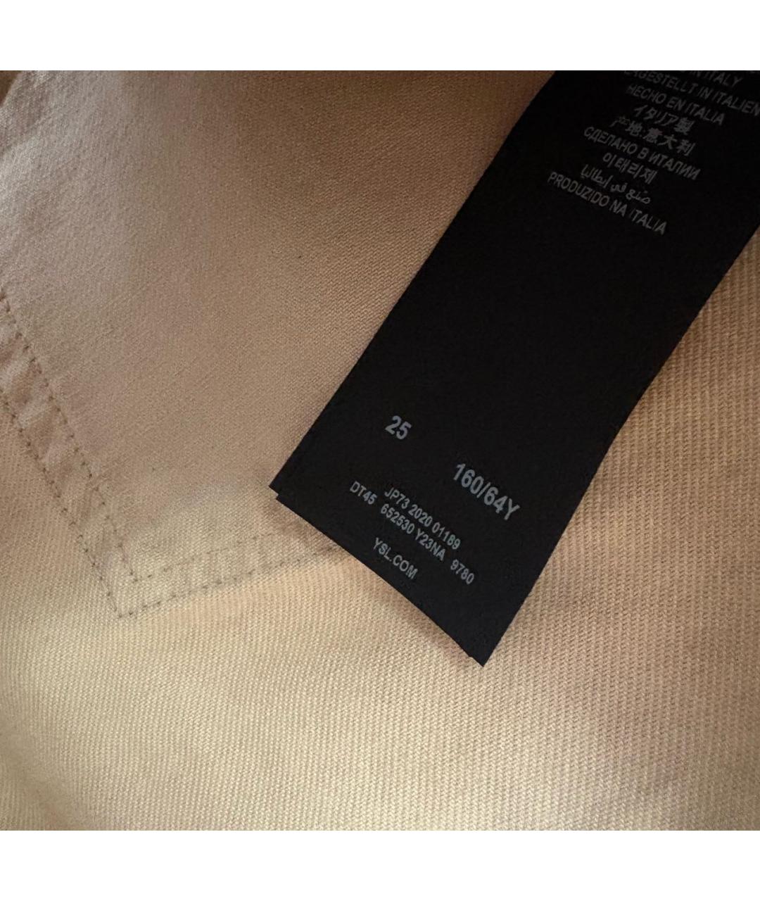 SAINT LAURENT Бежевые хлопковые шорты, фото 4