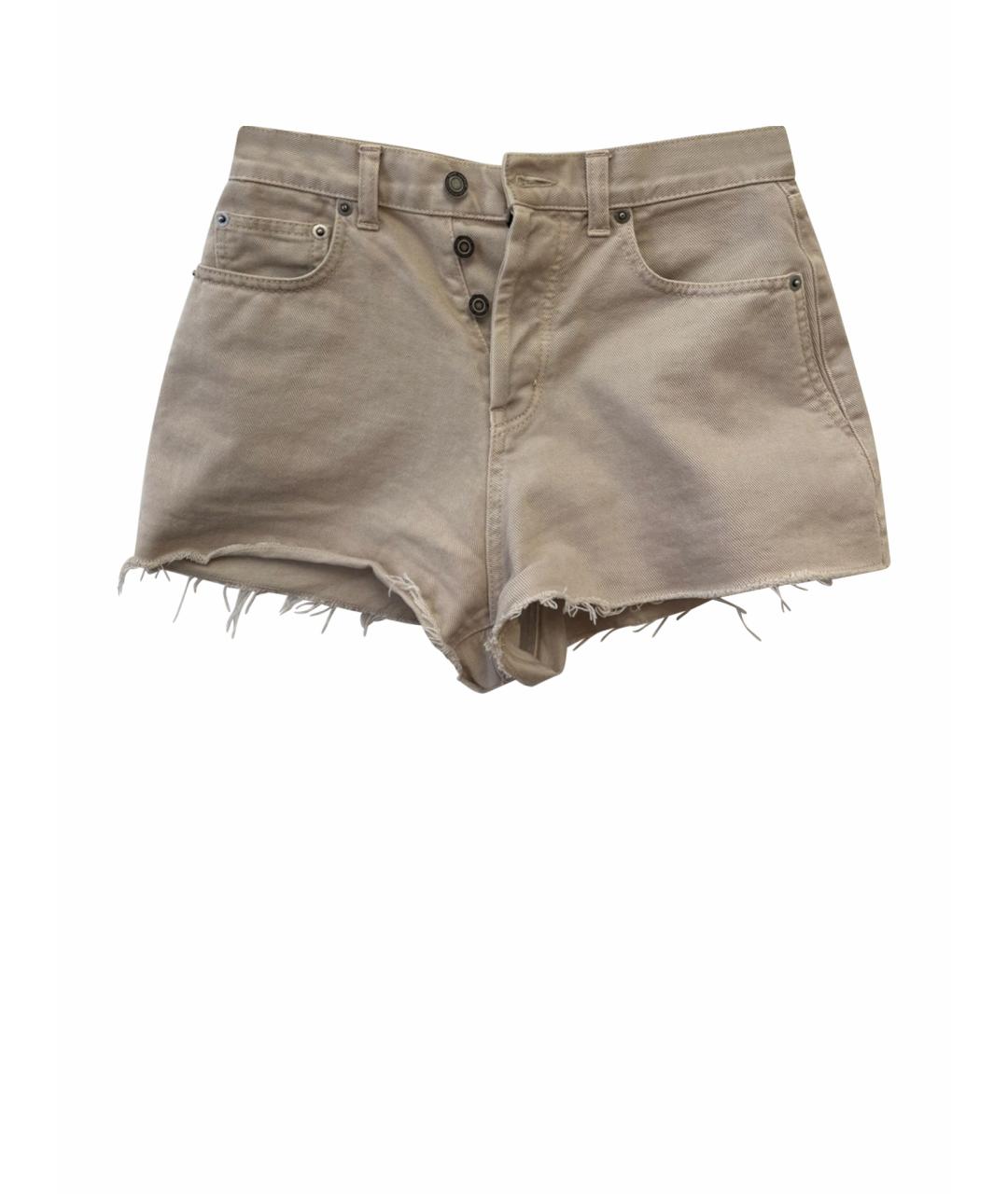 SAINT LAURENT Бежевые хлопковые шорты, фото 1