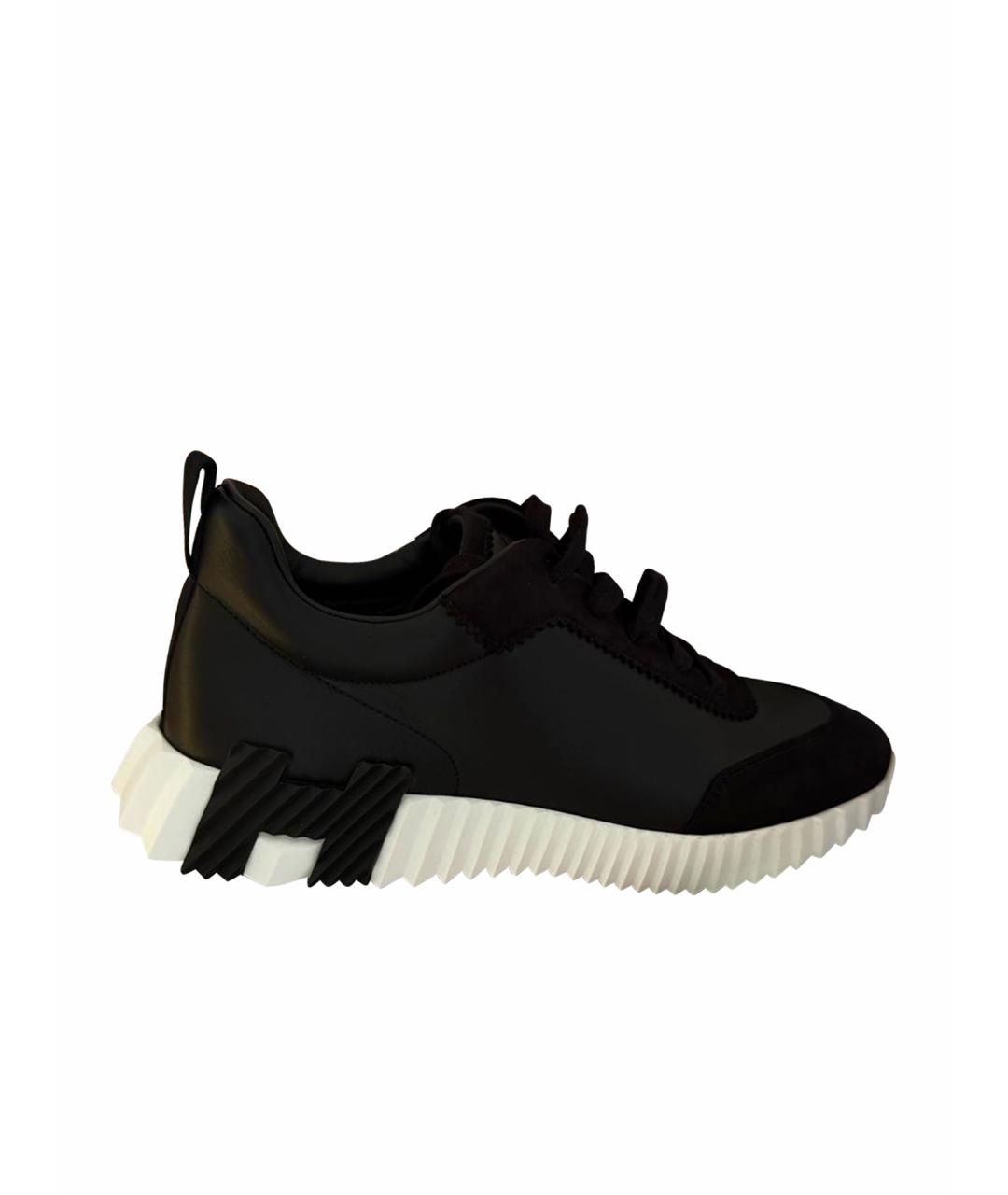 HERMES Черные кожаные кроссовки, фото 8