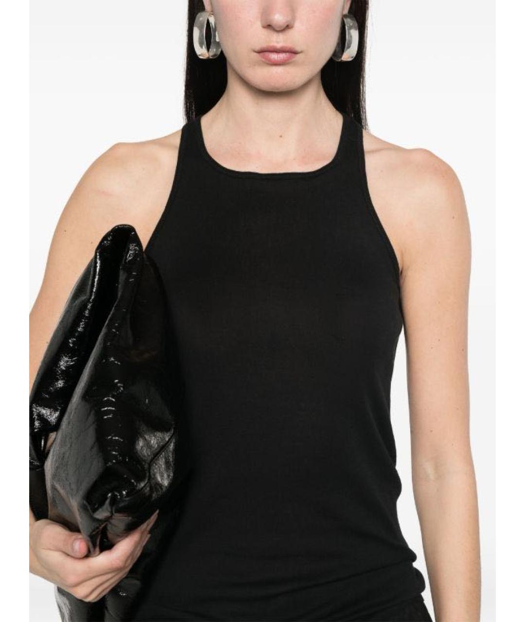 RICK OWENS Черная хлопковая майка, фото 4