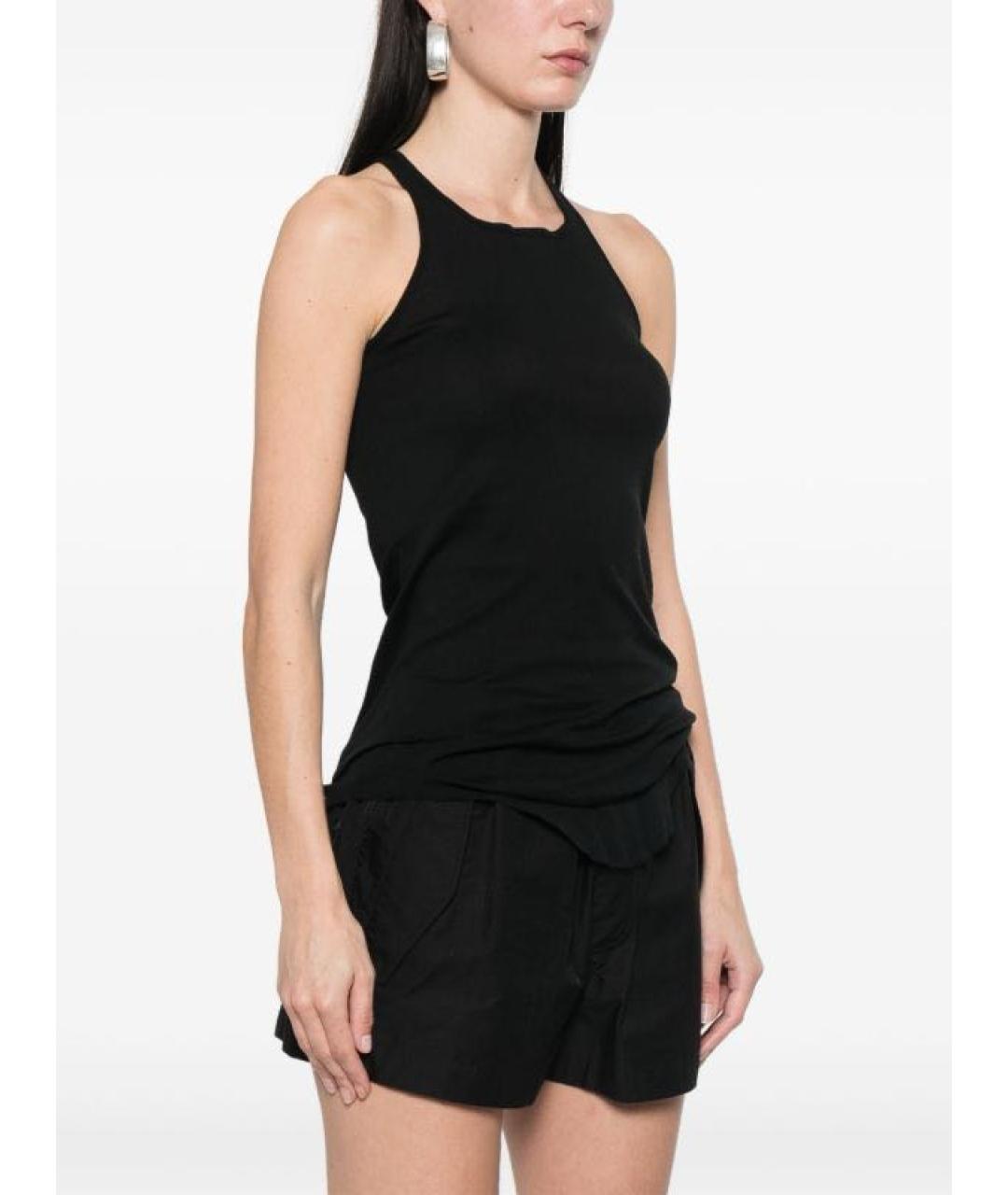 RICK OWENS Черная хлопковая майка, фото 2