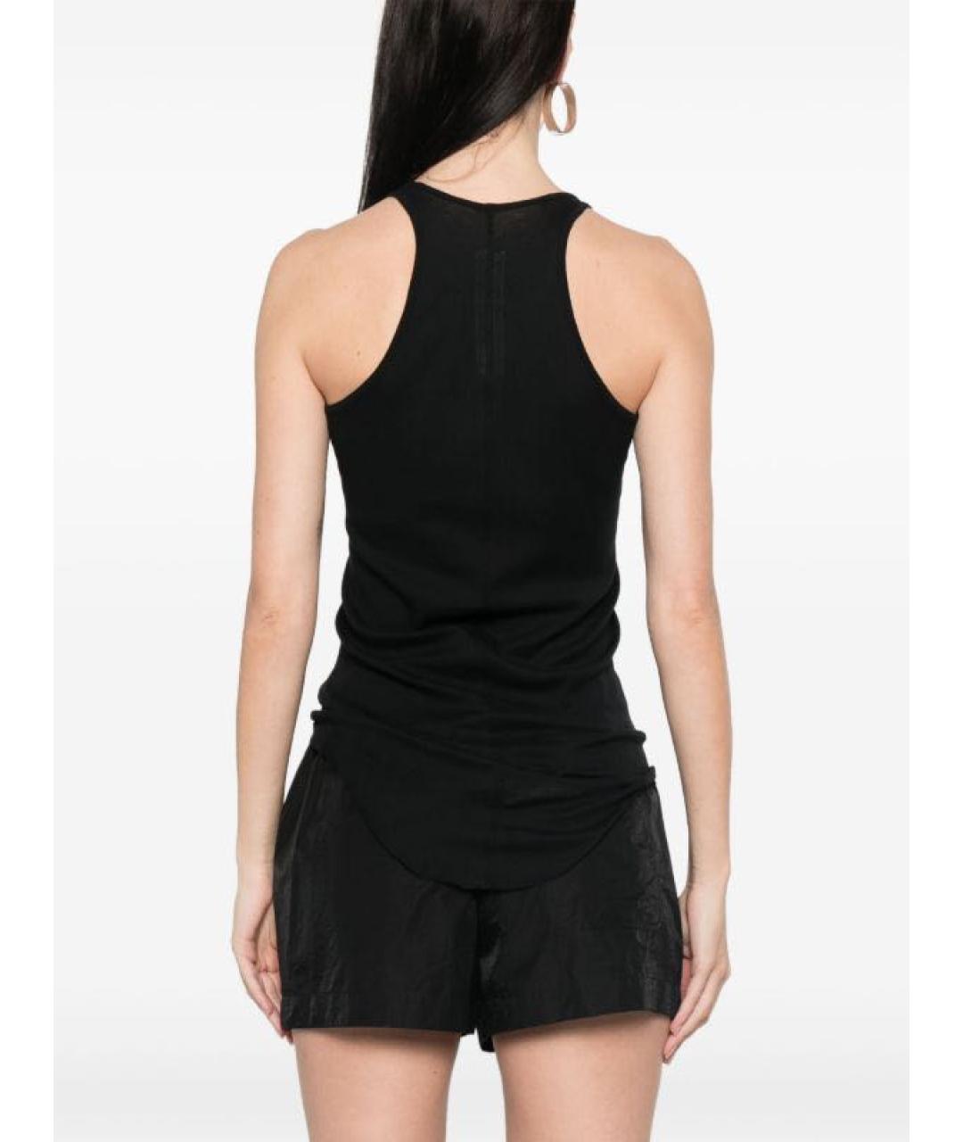 RICK OWENS Черная хлопковая майка, фото 3