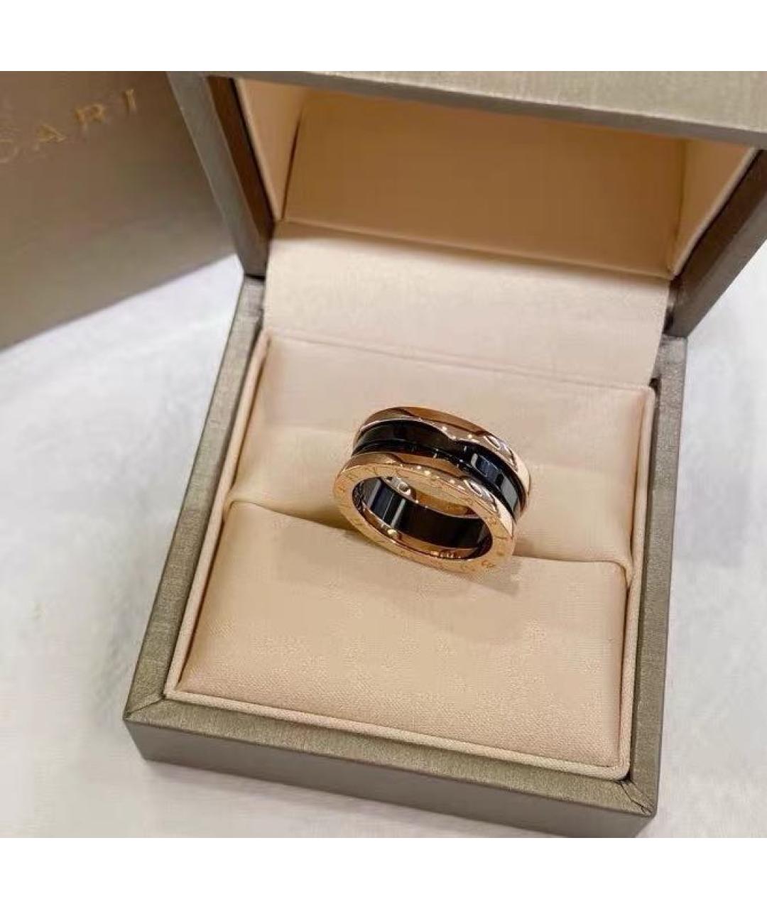 BVLGARI Черное кольцо из розового золота, фото 2