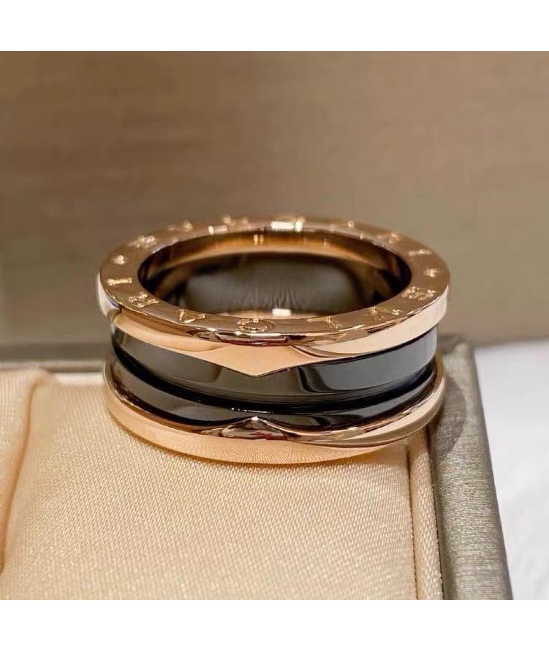BVLGARI Черное кольцо из розового золота, фото 5