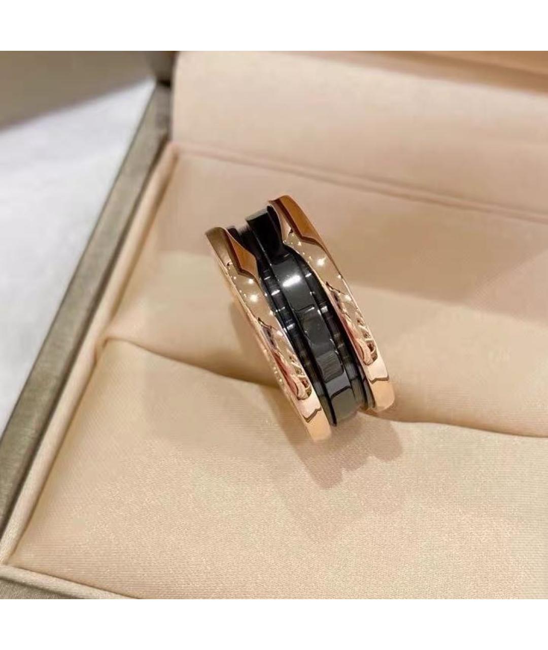 BVLGARI Черное кольцо из розового золота, фото 4