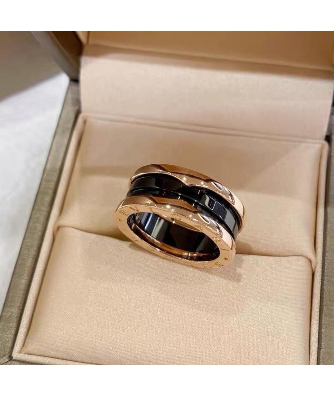 BVLGARI Черное кольцо из розового золота, фото 3
