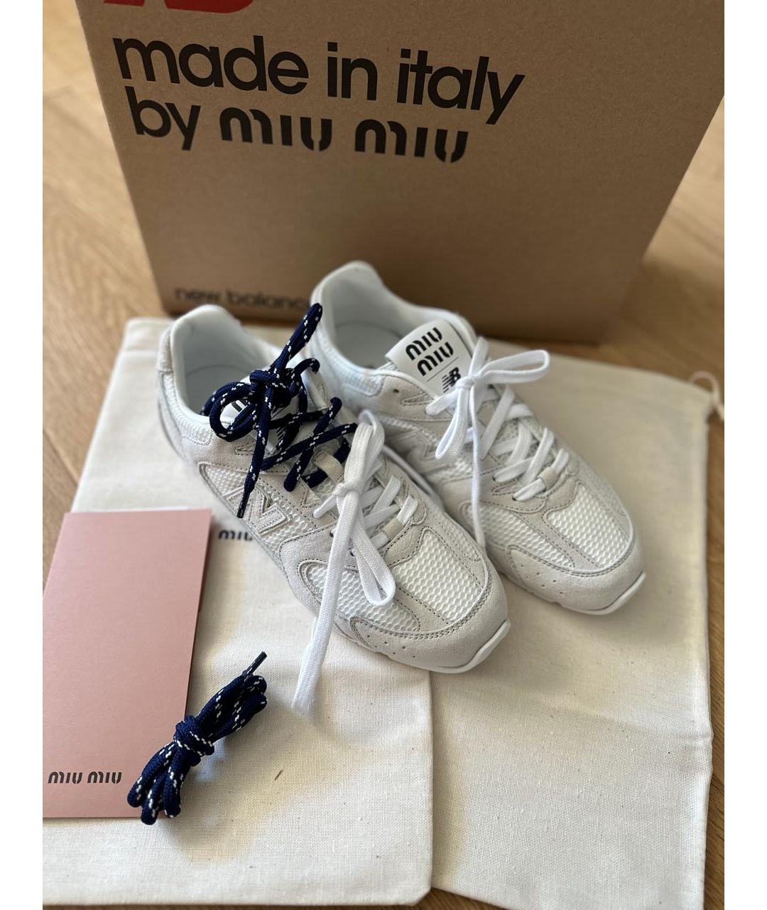 MIU MIU Белые замшевые кеды, фото 3