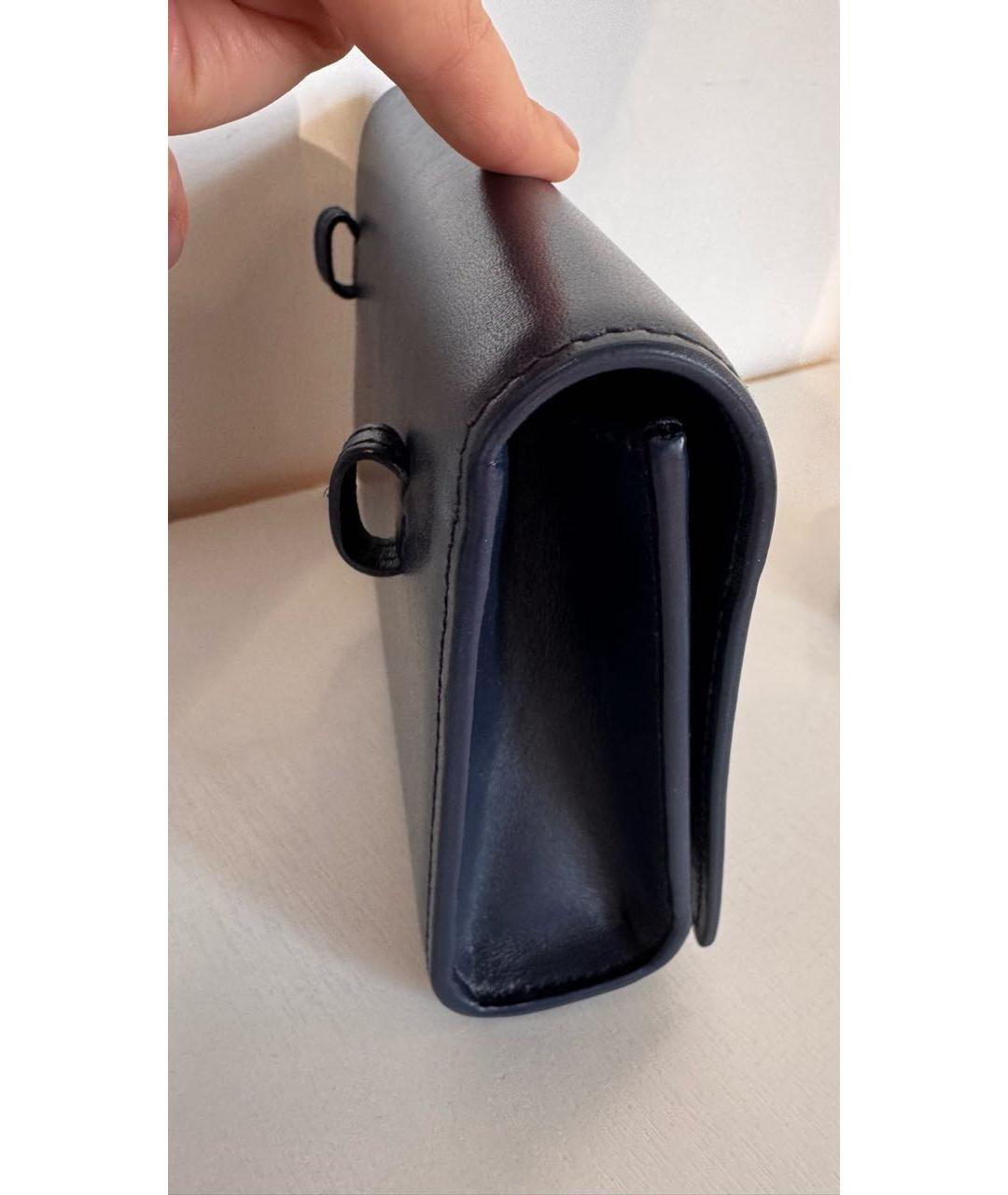 SAINT LAURENT Темно-синяя кожаная поясная сумка, фото 2