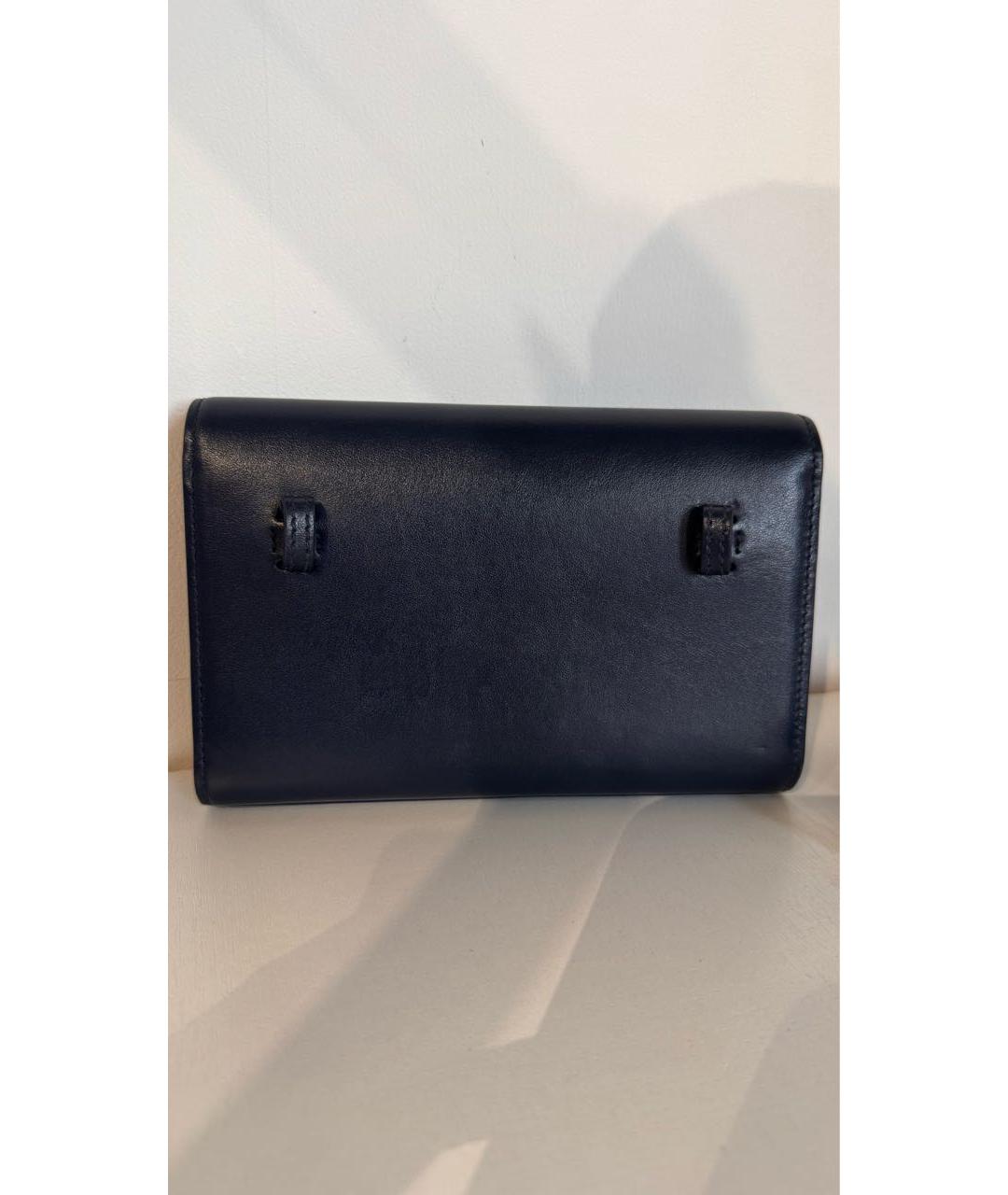 SAINT LAURENT Темно-синяя кожаная поясная сумка, фото 3