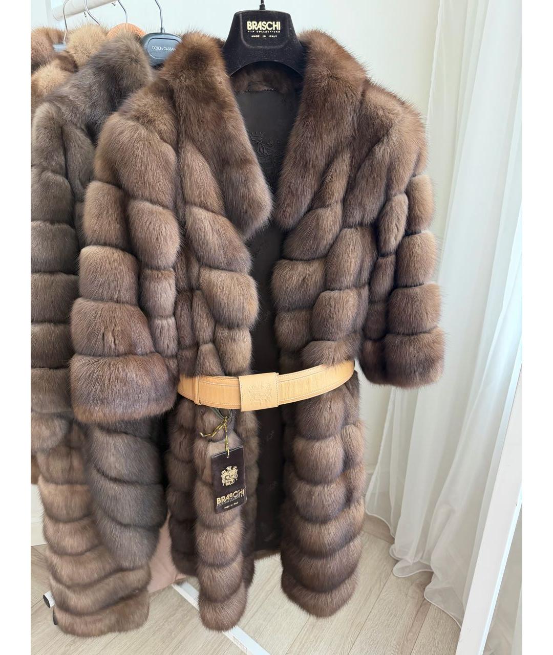 BRASCHI Коричневая меховая шуба, фото 5