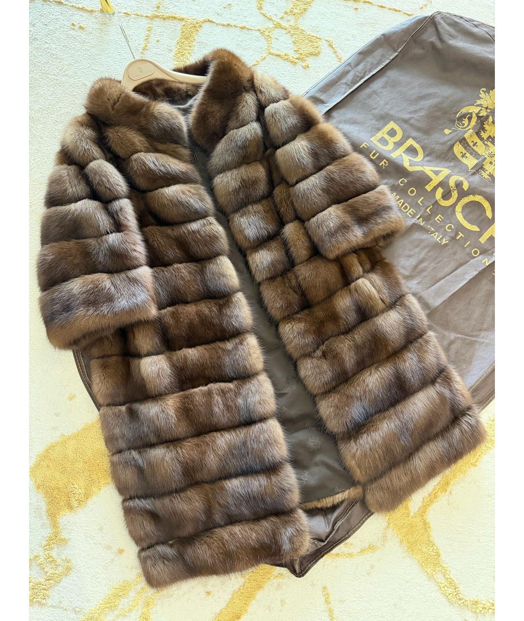 BRASCHI Коричневая меховая шуба, фото 3